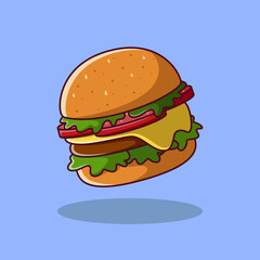 Delicious burger icon,vector cartoon illustration,cartoon clipart