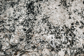 Background, texture of gray burnt ash after burning firewood.