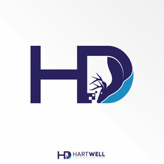 letter or word HD font with deer inside image graphic icon logo design abstract concept vector stock. Can be used as a symbol related to animal or initial