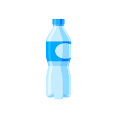 Water bottle vector illustration in flat style. Cartoon illustration. Isolated design on white background
