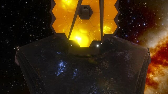 Animation featuring the newly launched James Webb Space Telescope, the most powerful telescope ever launched into space