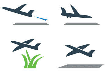 Arrival and Departure Modern Airport Icons