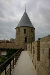 Fototapeta na wymiar Views from the historical fortified city of Carcassonne, France