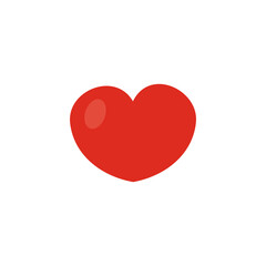 Red heart on a white background. Vector graphics