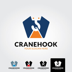 Crane hook logo template - vector