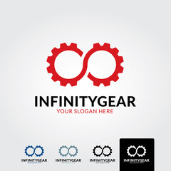 Infinty gear logo template - vector