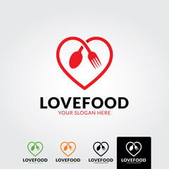 Love food logo template - vector