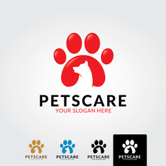 Pets care logo template - vector