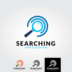 Searching logo template - vector