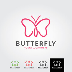 Butterfly logo template - vector - obrazy, fototapety, plakaty