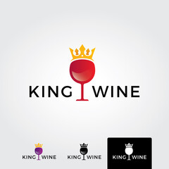 King wine logo template - vector