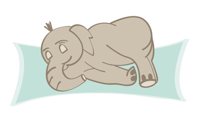 Sleeping Elephant on a Blanket