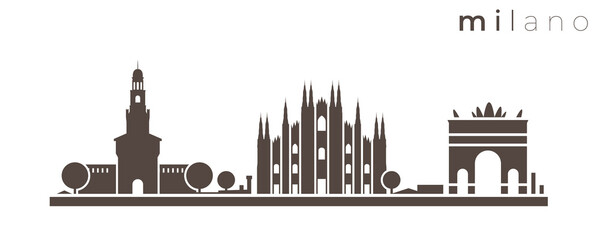 Obraz premium Milan Simple Monochrome Stylish Skyline