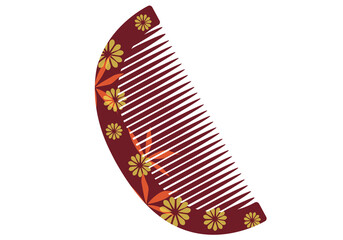 Hair comb, floral print comb, head ornament