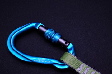Blue carabiner