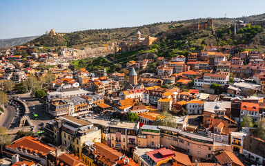 Aerial view of old town district of Tbilisi