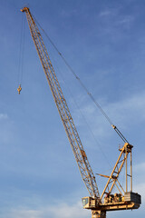 Fototapeta na wymiar Crane with a view on construction site. 