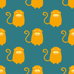 Monkeys seamless pattern. Vector illustration in a flat style.
