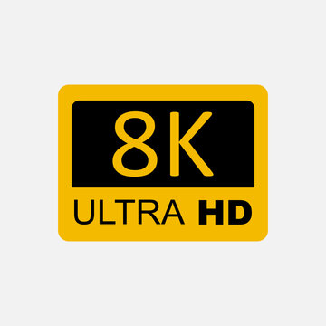 8K Ultra HD logo, 8K High Definition. Vector illustration EPS 10