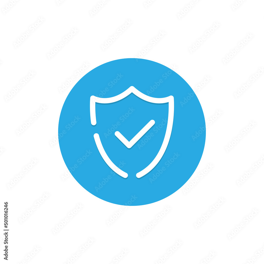 Poster shield with check mark symbol. guard and protection icon. vector eps 10