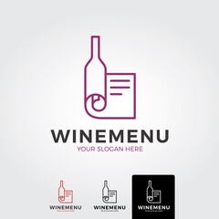 Wine logo template - vector