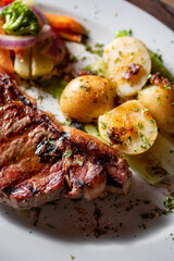 grilled meat with vegetables