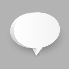 blank 3d speech bubbles, poster icon, and banner concept on gray background
