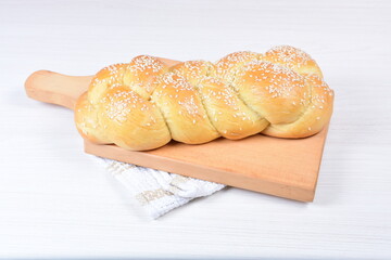 Cornbread with cheese on wooden background