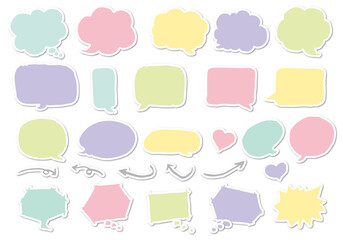 手描きふきだしセット（パステルカラー）