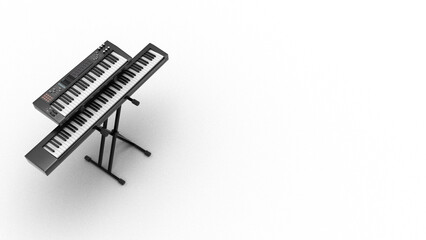 Keyboard Electric Organ Synthesizer 電子オルガン エレクトーン  シンセサイザー 3D Rendering Image