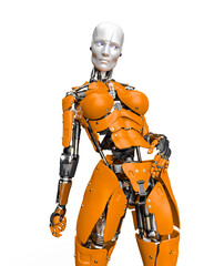 Fototapeta premium amazing robot is doing a pin up pose