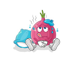 red onion sick vector. cartoon character