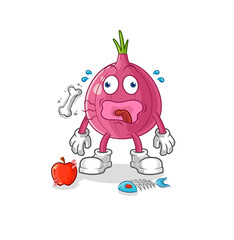 red onion burp mascot. cartoon vector