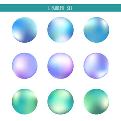Abstract gradient vector circles set. Round banners with color mesh. Isolated labels for logo, stickers, emblem and other your design EPS10