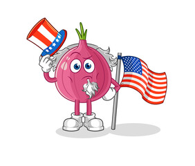 red onion uncle sam character. cartoon mascot vector