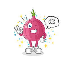 red onion agree mascot. cartoon vector