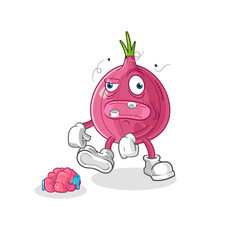 red onion zombie character.mascot vector