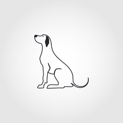 dog line icon vector design illustration. simple dog line art.