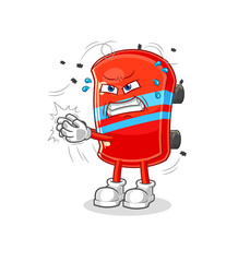 skateboard swat fly character. cartoon mascot vector