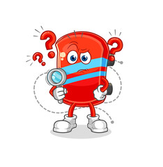 skateboard searching illustration. character vector