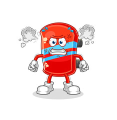 skateboard very angry mascot. cartoon vector