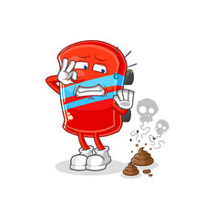 skateboard with stinky waste illustration. character vector