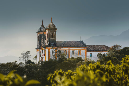 Ouro Preto, Minas Gerais, Brazil: City view of the historic mining city Outro Preto.