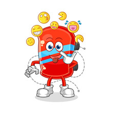 skateboard laugh and mock character. cartoon mascot vector