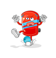 skateboard hiten by bowling cartoon. cartoon mascot vector