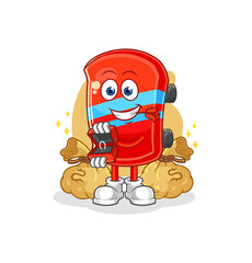 skateboard propose with ring. cartoon mascot vector