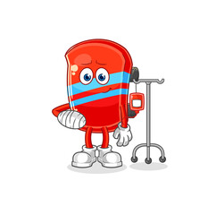 skateboard sick in IV illustration. character vector