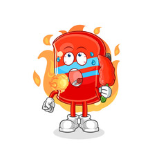 skateboard eat hot chilie mascot. cartoon vector
