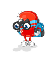 skateboard with binoculars character. cartoon mascot vector