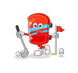 skateboard playing golf vector. cartoon character